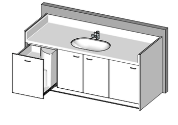 Change - Meuble à Langer crèche - Table à langer 1 cuve 2 plans de change - 220 cm