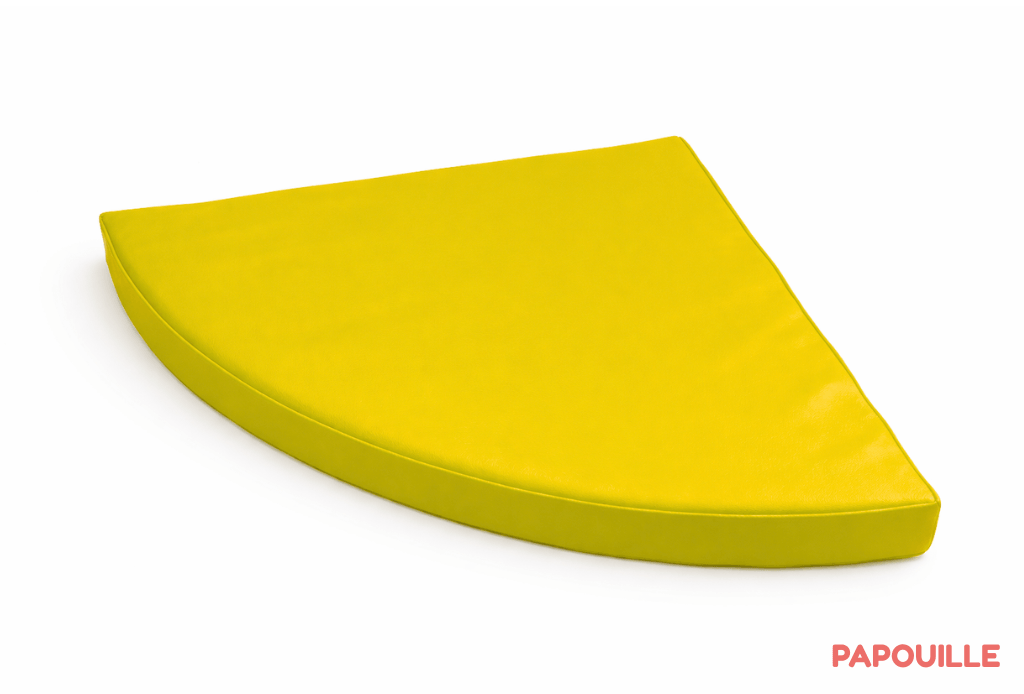 Tapis d'angle à 90° 1/4 rond 40x40x3cm Jaune