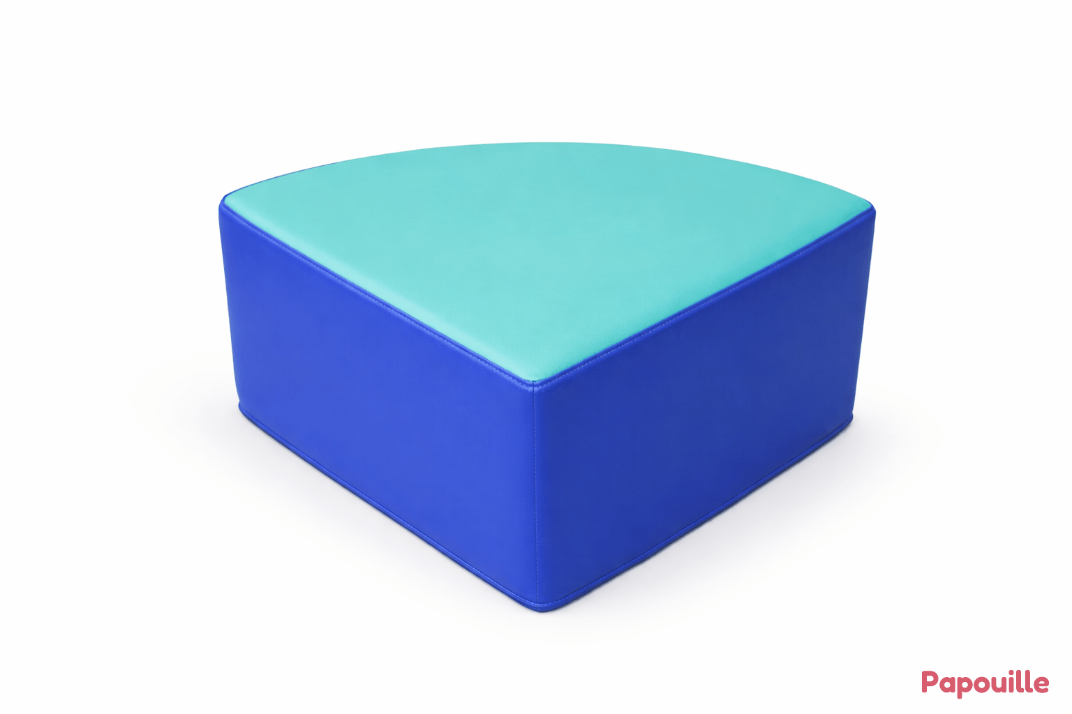 Pouf 1/4 rond en mousse pvc h.25 cm malouine - bleu