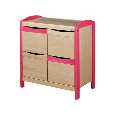 Mobilier - Meuble de rangement scolaire - Meuble de rangement 2 colonnes avec portes framboise