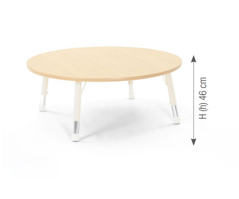 Mobilier - Table crèche et scolaire - Table ronde réglable beige - surface HPL - 120 cm de diamètre