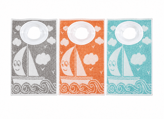 Repas - Bavoir - Bavoir bateau à encolure bord côte coton 35 x 50 cm
