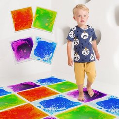 Motricité - Eveil Sensoriels et Tactiles - Grands carreaux sensoriels - Pack 6 unités 50 x 50 cm