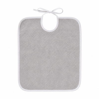Repas - Bavoir - Bavoir a lacet inéfilochable 37x50cm unie gris