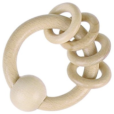 Jouets - Hochets et Jouets Sensoriels - Hochet en bois - 4 anneaux