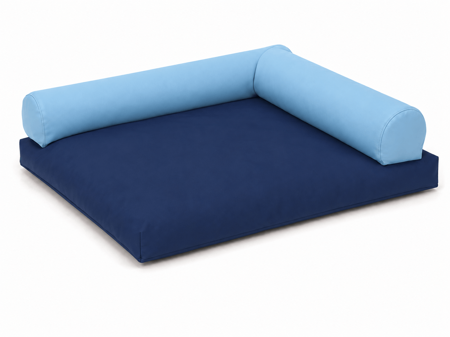 Coussin carré avec rouleaux bleu pastel bleu foncé